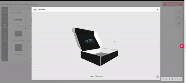 360-degree product rendering example of a box.