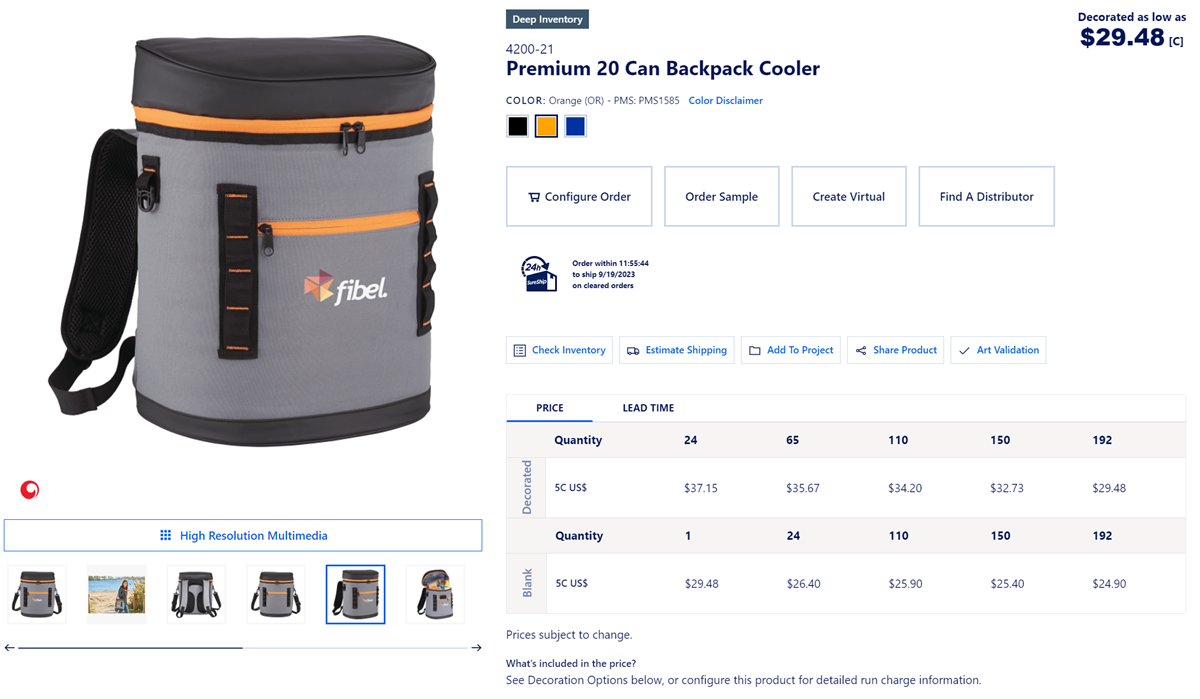 3D product rendering example of a cooler.