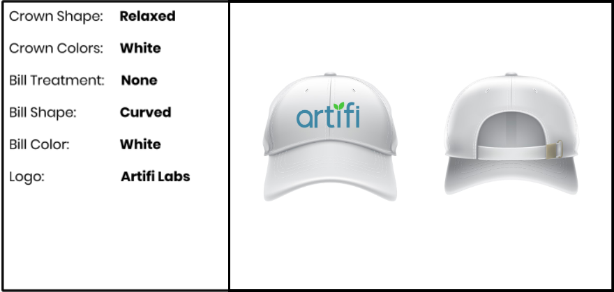 Artifi baseball hat designer.