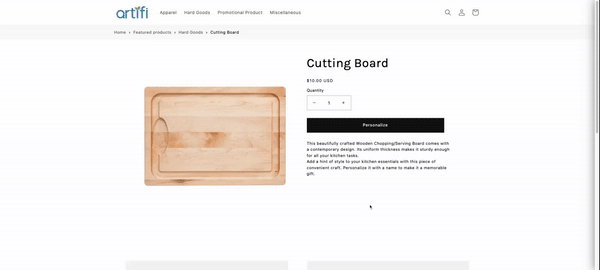 Pop ip personalization example of cutting board.