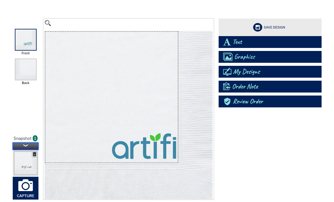 Artifi custom towel.