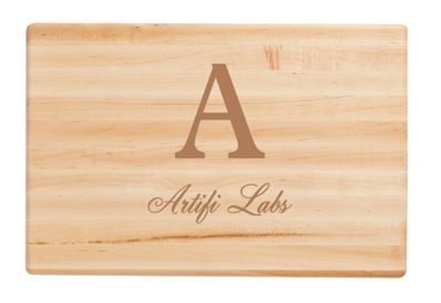 Custom monogramed wooden cutting board.