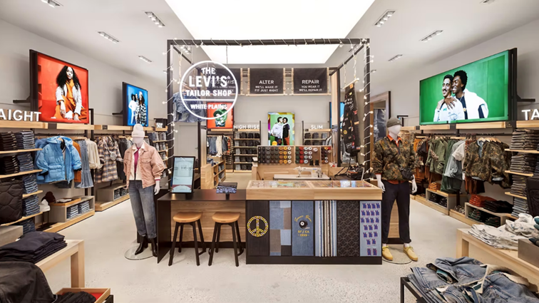 Photo of a Levi's pop up shop.